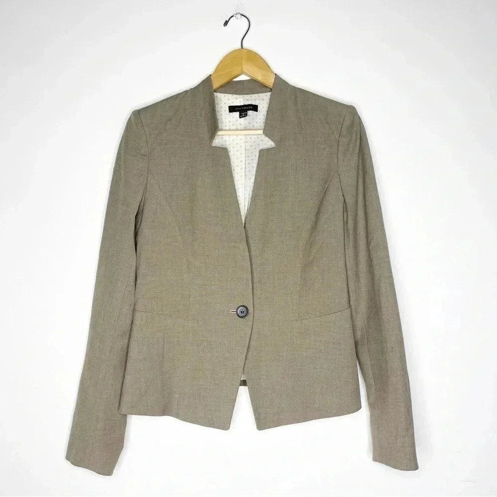 Ann Taylor Women’s One Button Blazer Jacket Size 4 Career